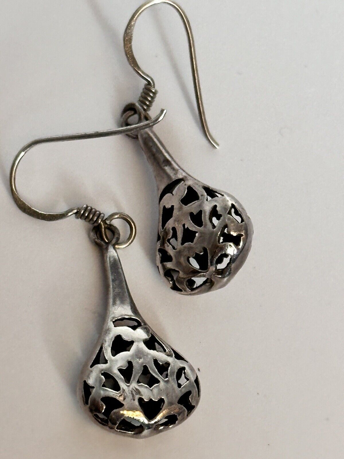 Vintage Silver 925 Cut Out Dangle Earrings