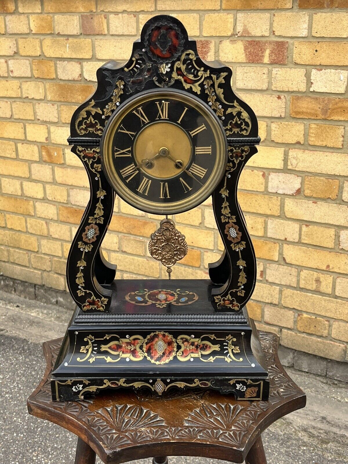 French Antique Boulle Clock. Chines On A Bell. In Working Order.