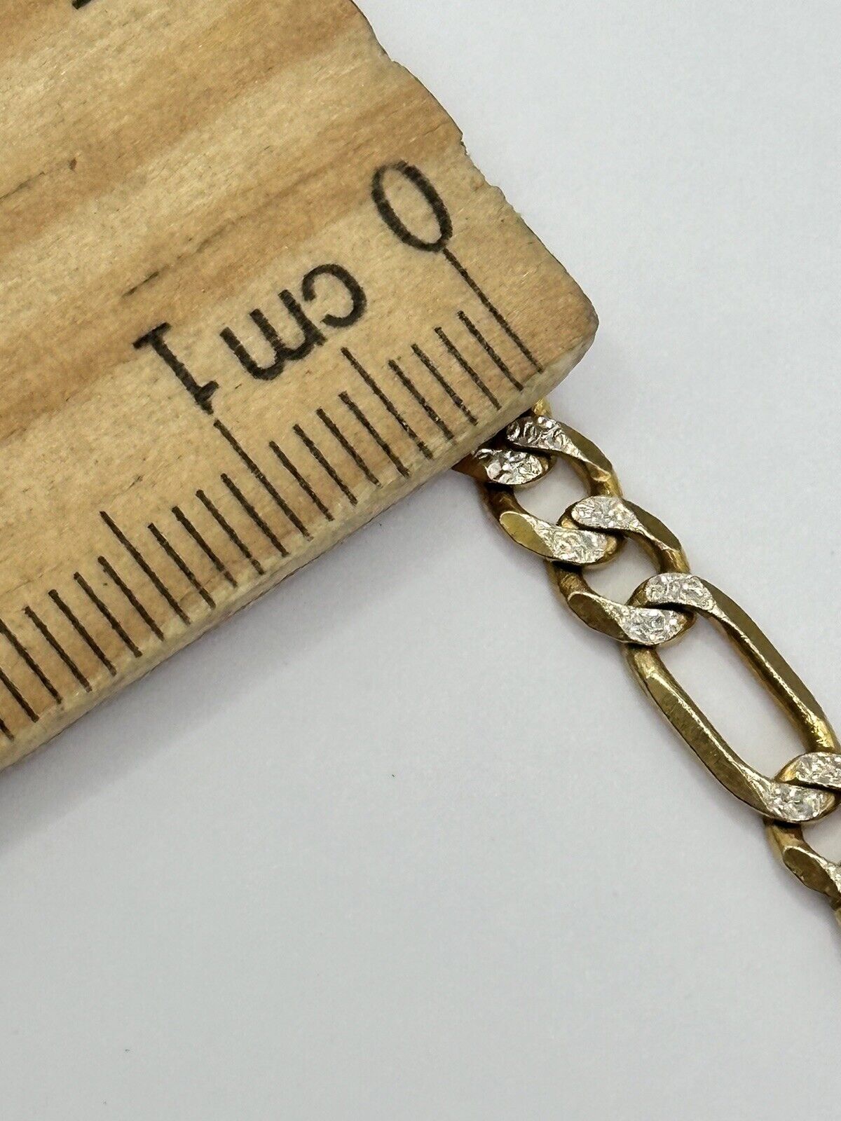Vintage 9ct Gold Diamond Cut Figaro Bracelet 4.83g