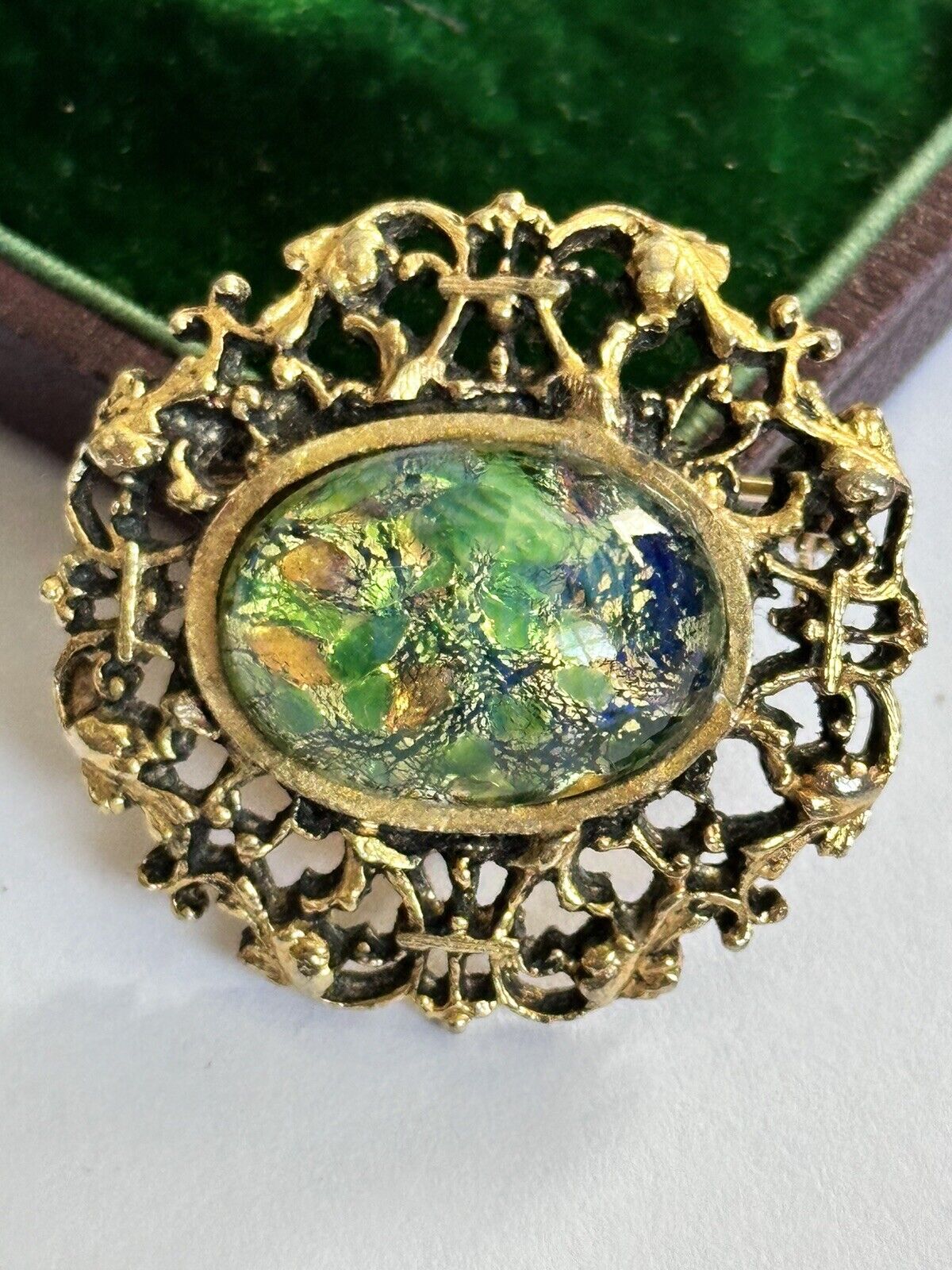 Vintage Foil Back Multicoloured Brooch