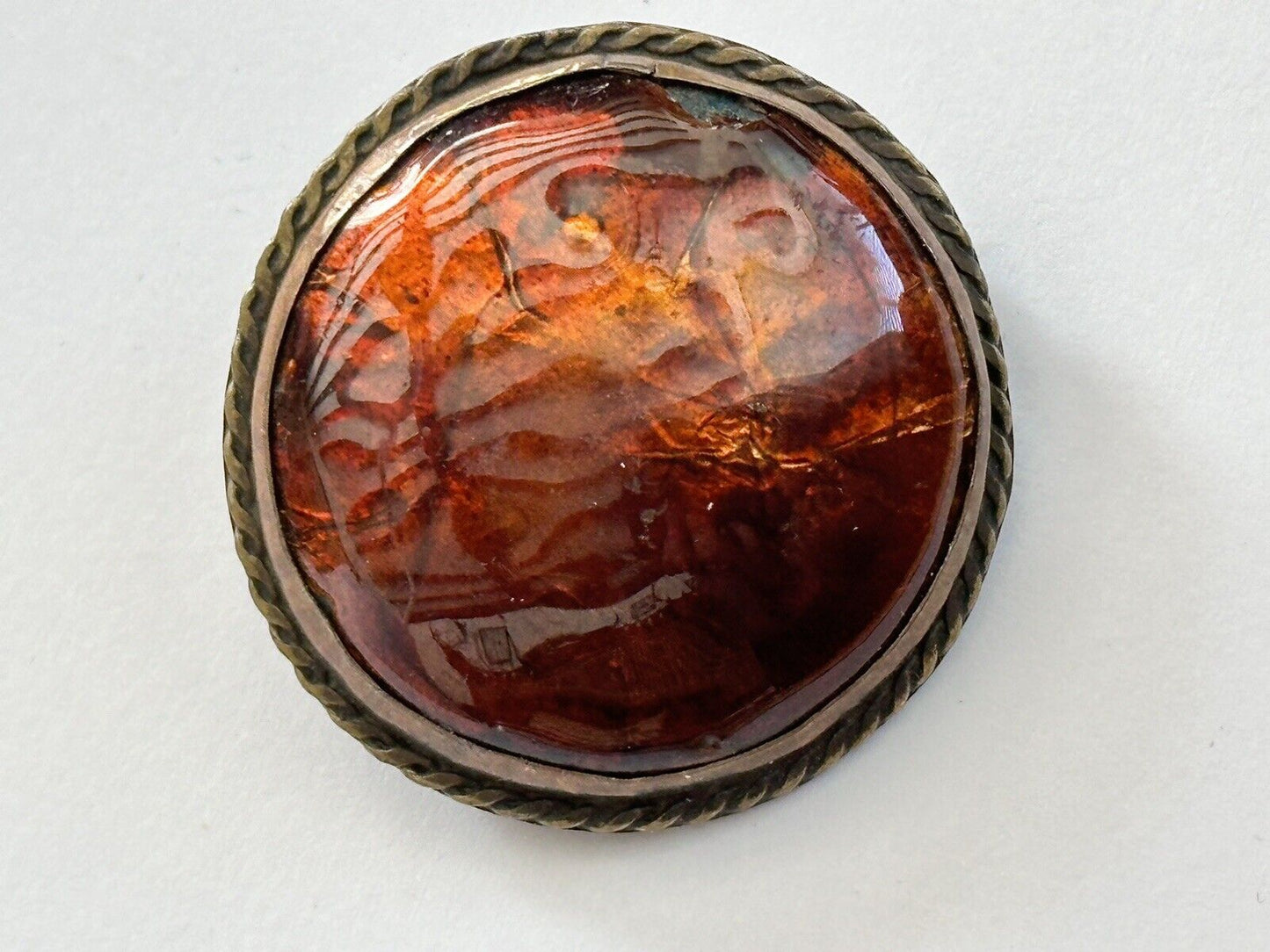 Vintage Antique Enamel Brooch