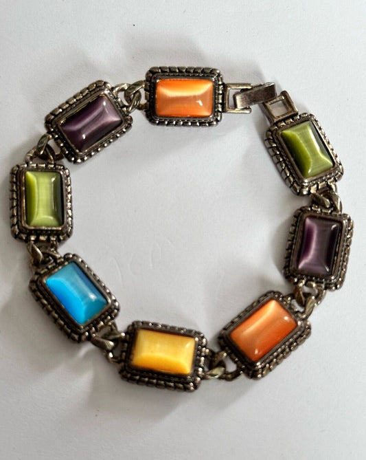 Vintage Multicoloured Satin Stone Bracelet