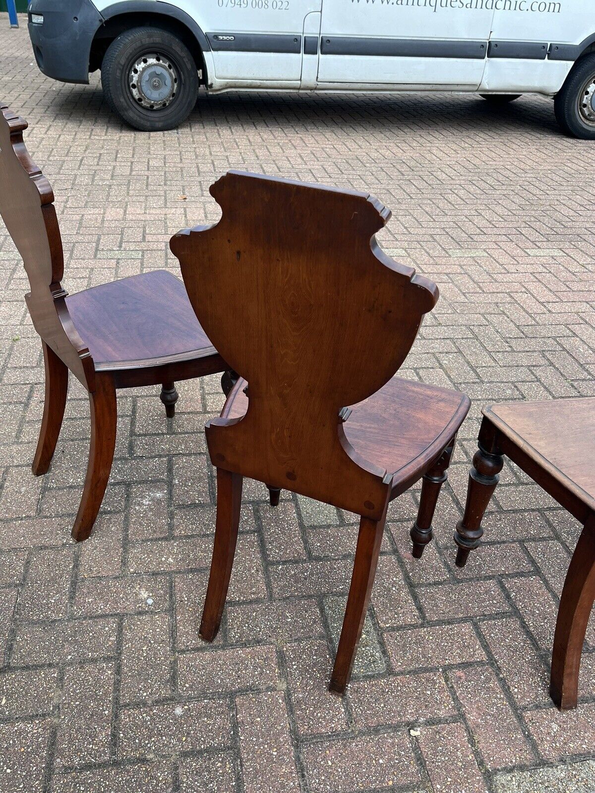 4 Victorian Shield Back Mahogany Hall Chairs. Country House Furniture