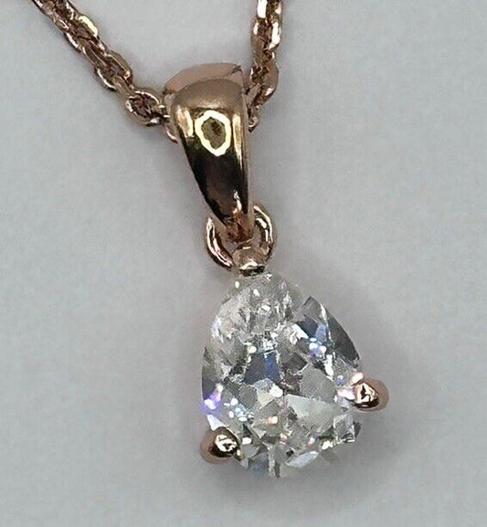 Rose Gold Plated Teardrop Necklace Made With Swarovski Crystal