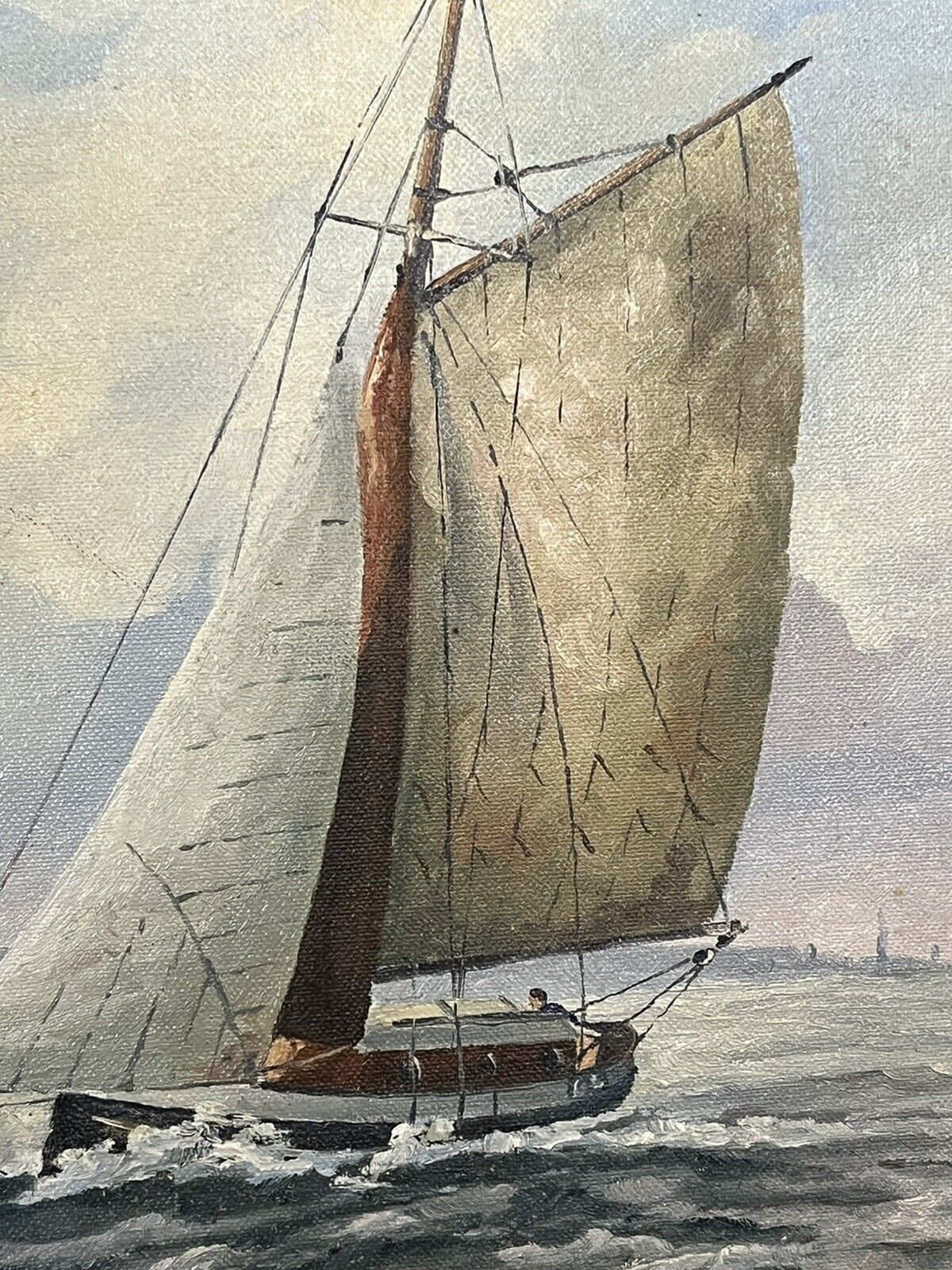 Marine Oil Painting, Signed G Ward And Dated