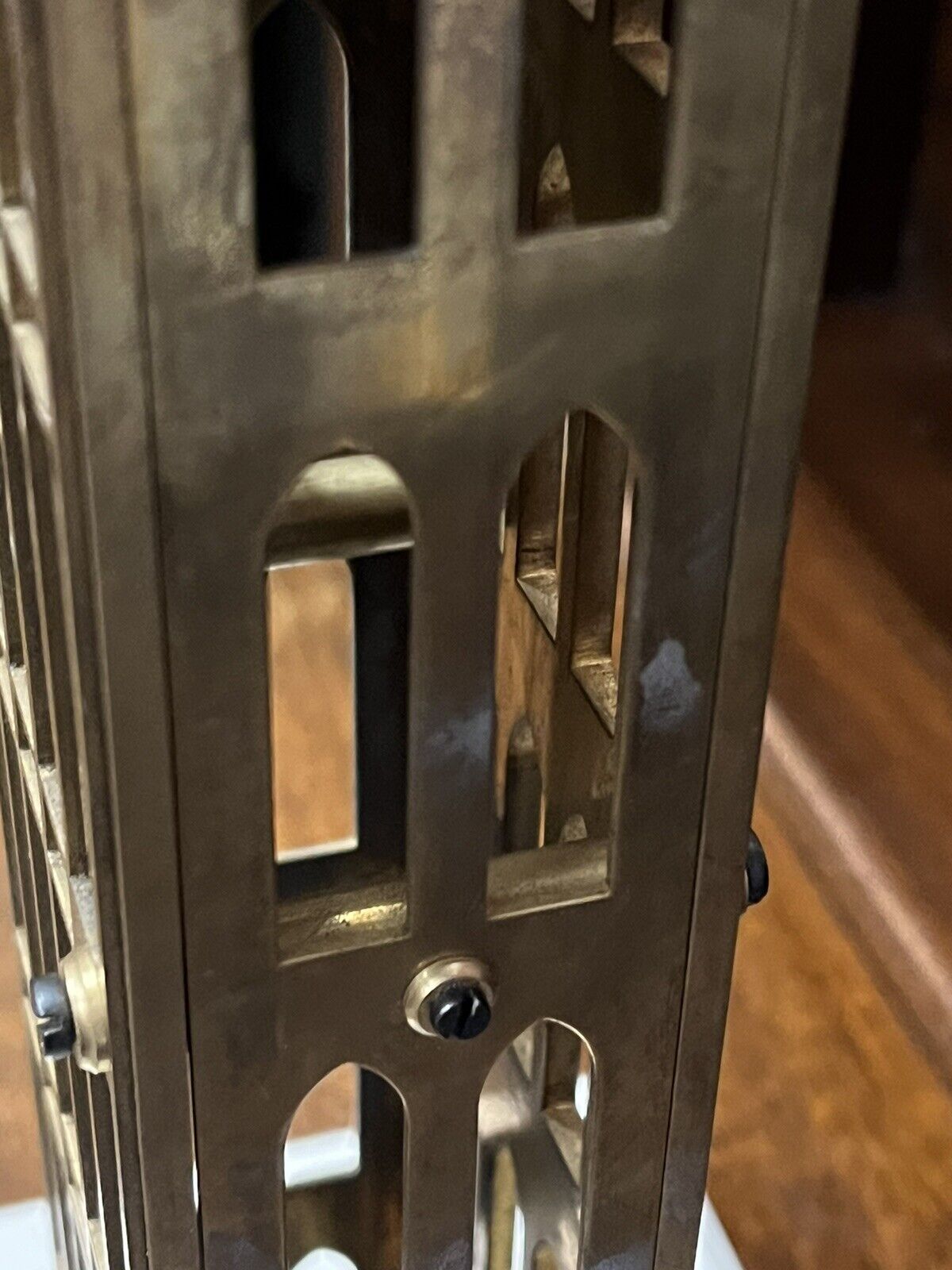 Big Ben Brass Skeleton Clock With Case And Key. LARGE IN SIZE
