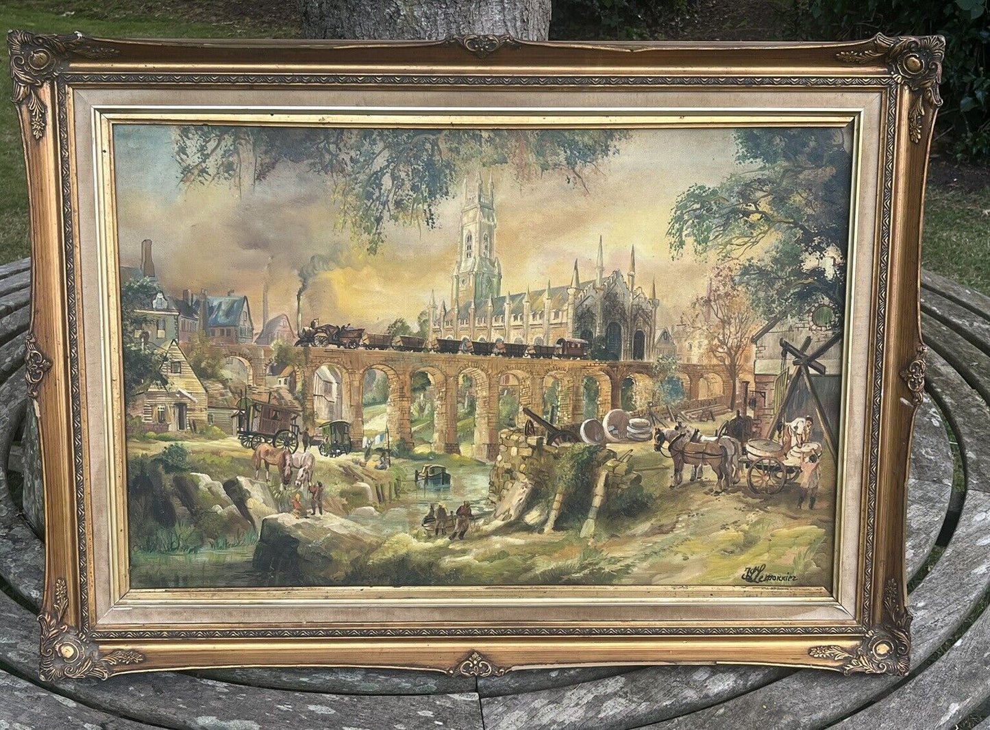 Middleton Railway, Leeds, Industrial Revolution Oil Painting, Highly Detailed.