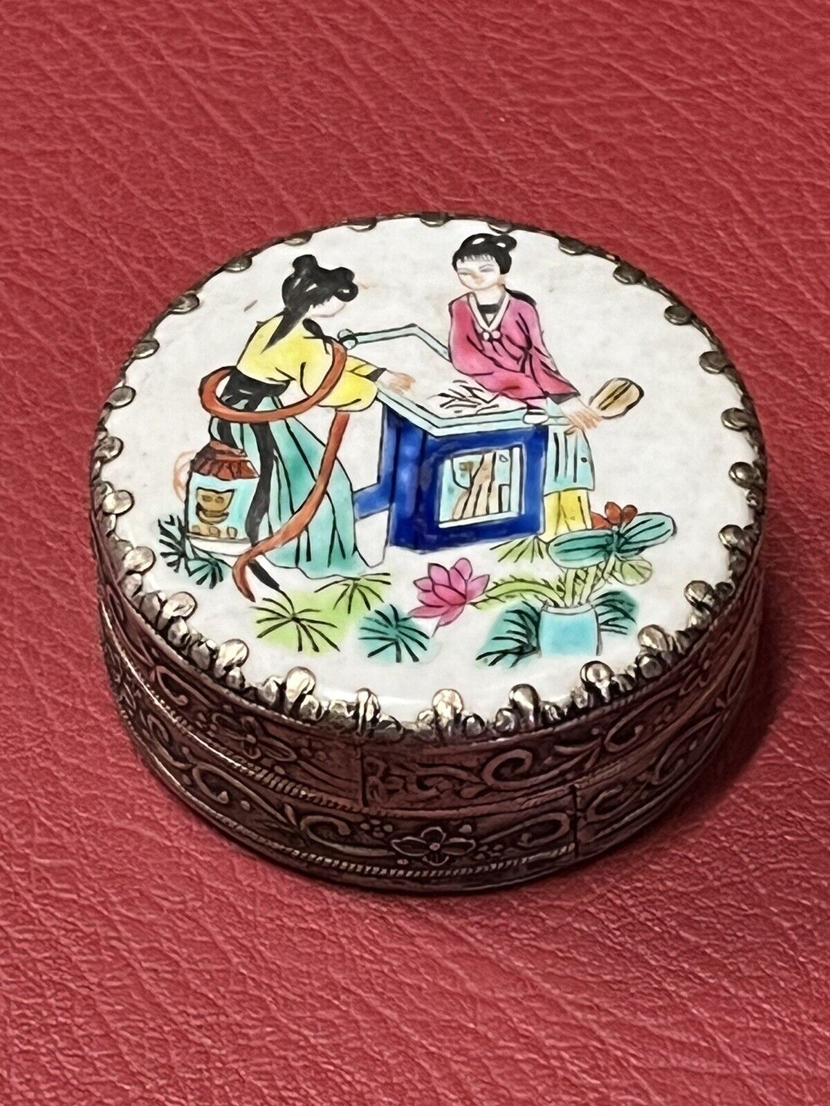 Japanese Silver Or Silver Plate Trinket Box