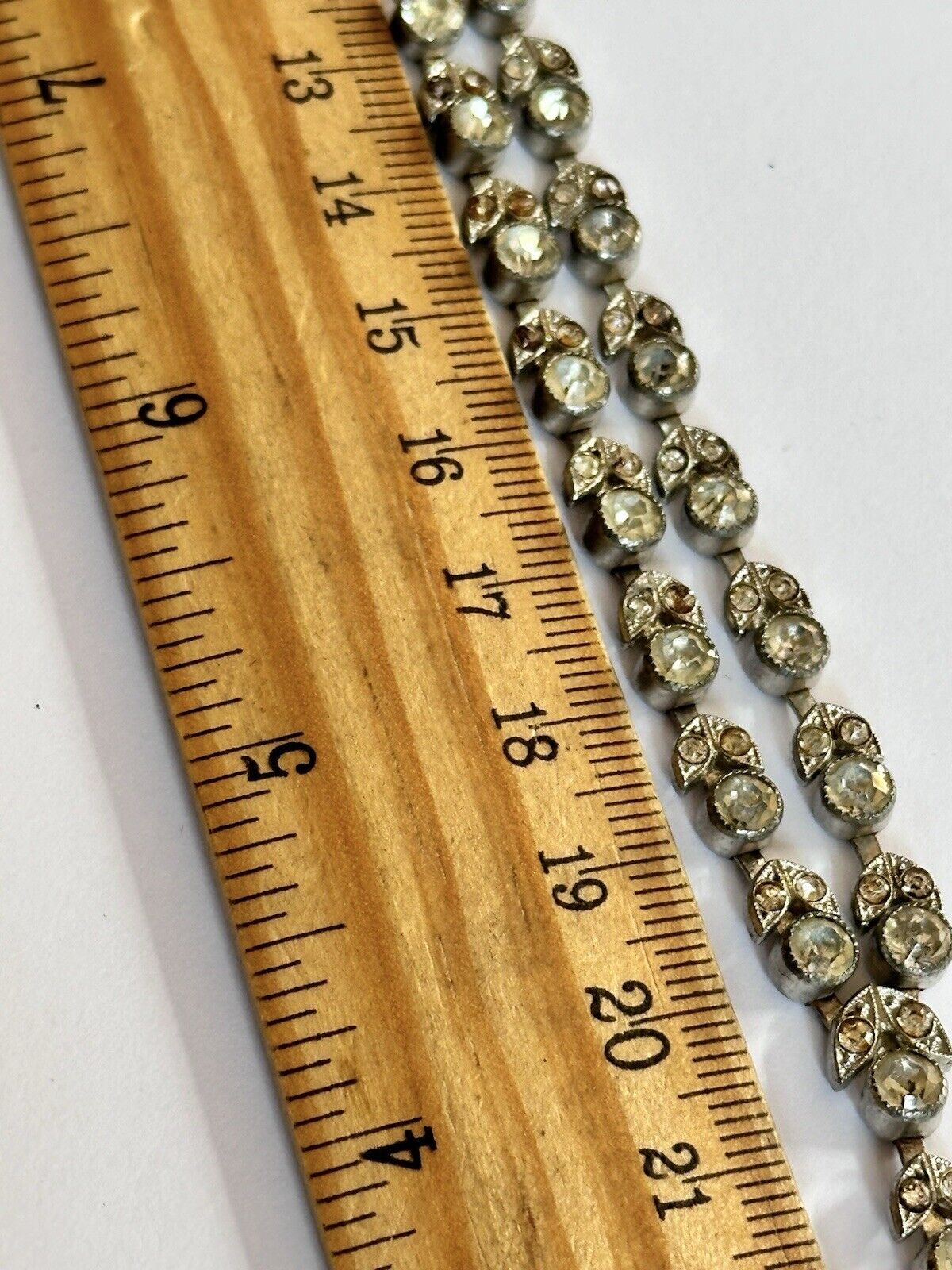Vintage Old Glass Crystal Droplet Necklace