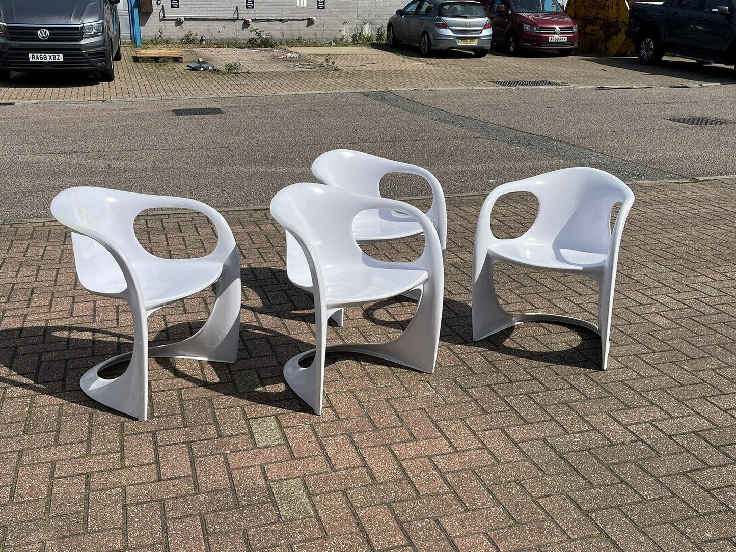 4 Vintage Casalino Patio Chairs. They Stack Too.