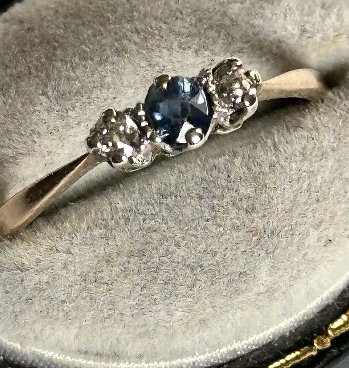 Vintage 18ct Gold And Platinum Diamond Sapphire Ring
