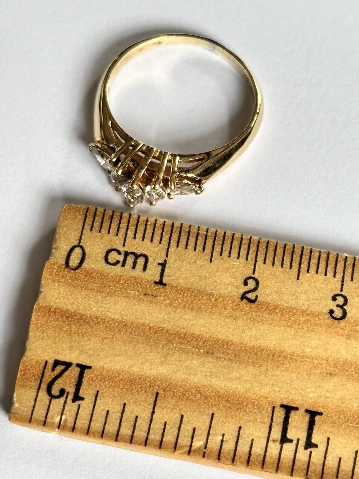 Vintage 18ct Gold Marquise Pear 0.50ct Diamond Ring Size N1/2