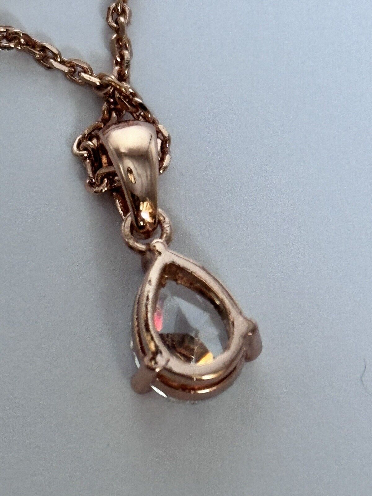 Rose Gold Plated Teardrop Necklace Made With Swarovski Crystal