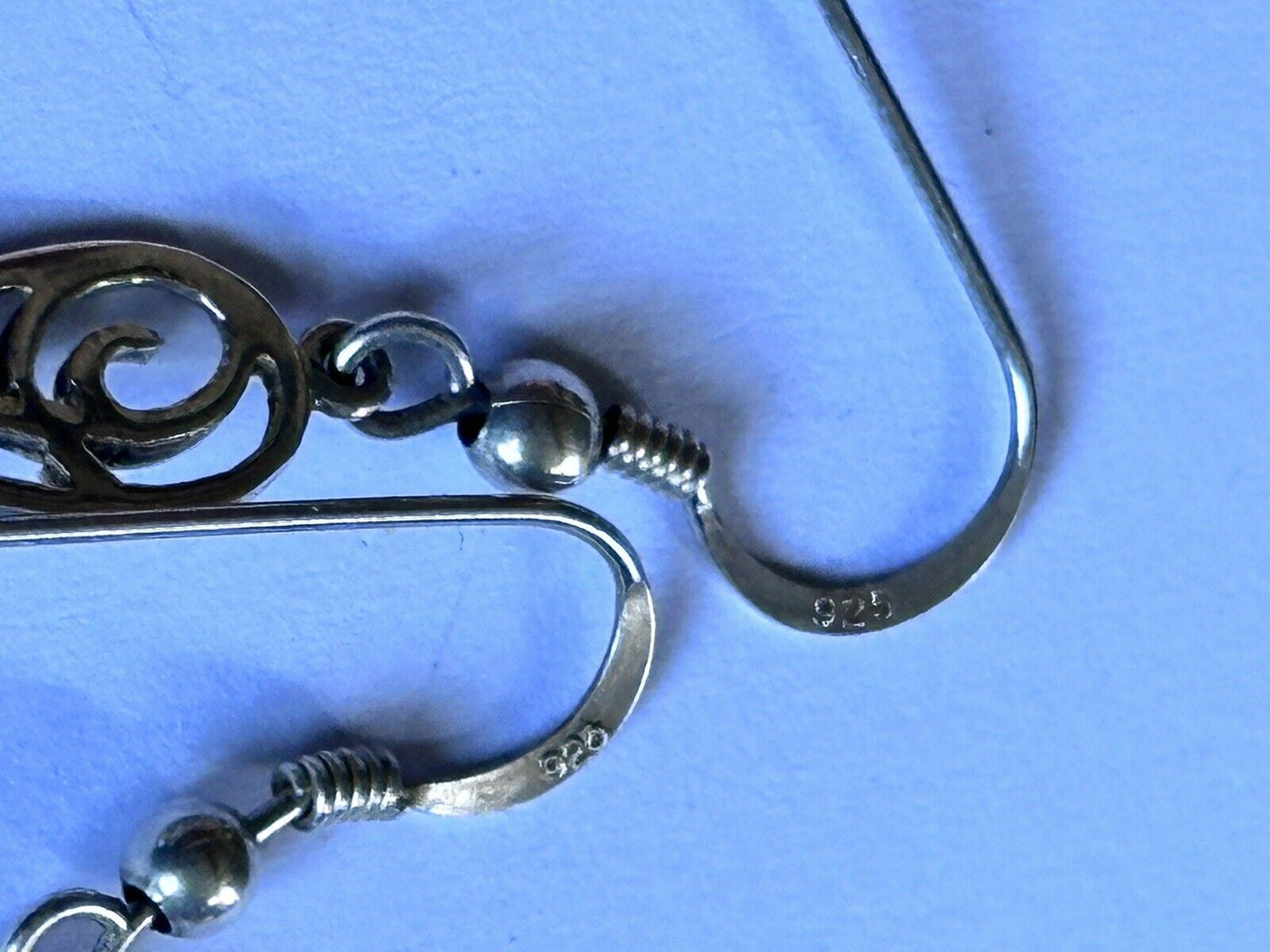 Vintage Silver 925 Blue Topaz Drop Earrings
