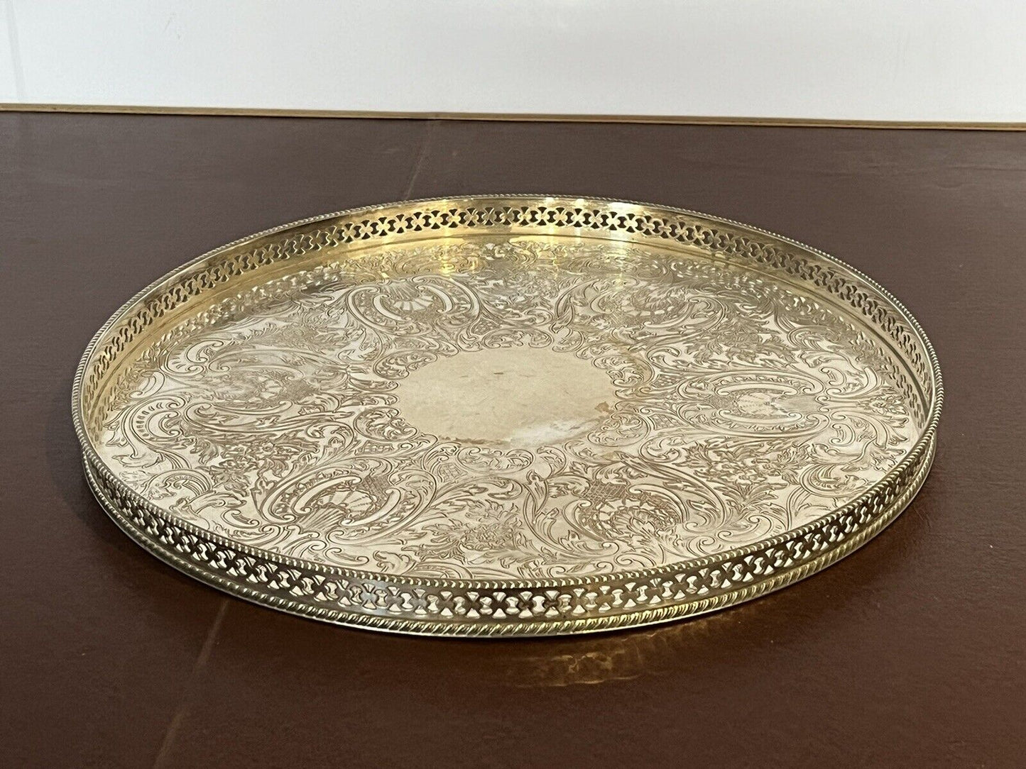 Silver Plate Gallery Drinks Tray.