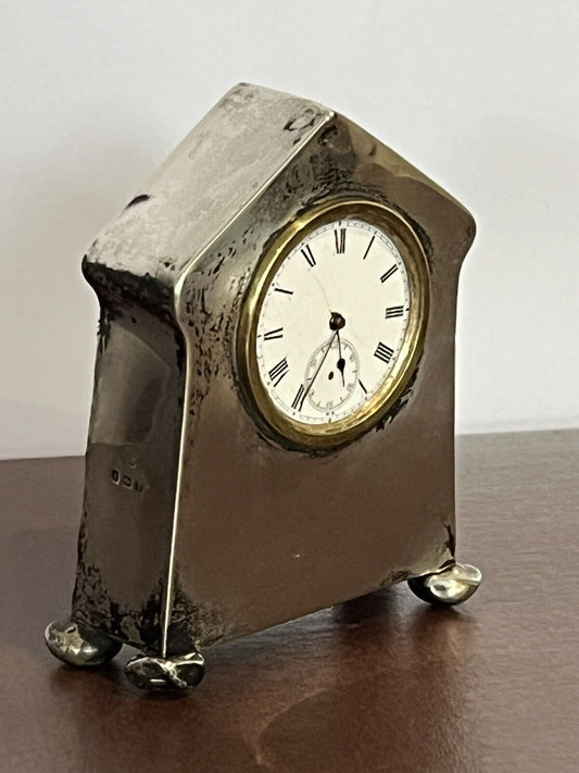 Art Nouveau English Silver Clock