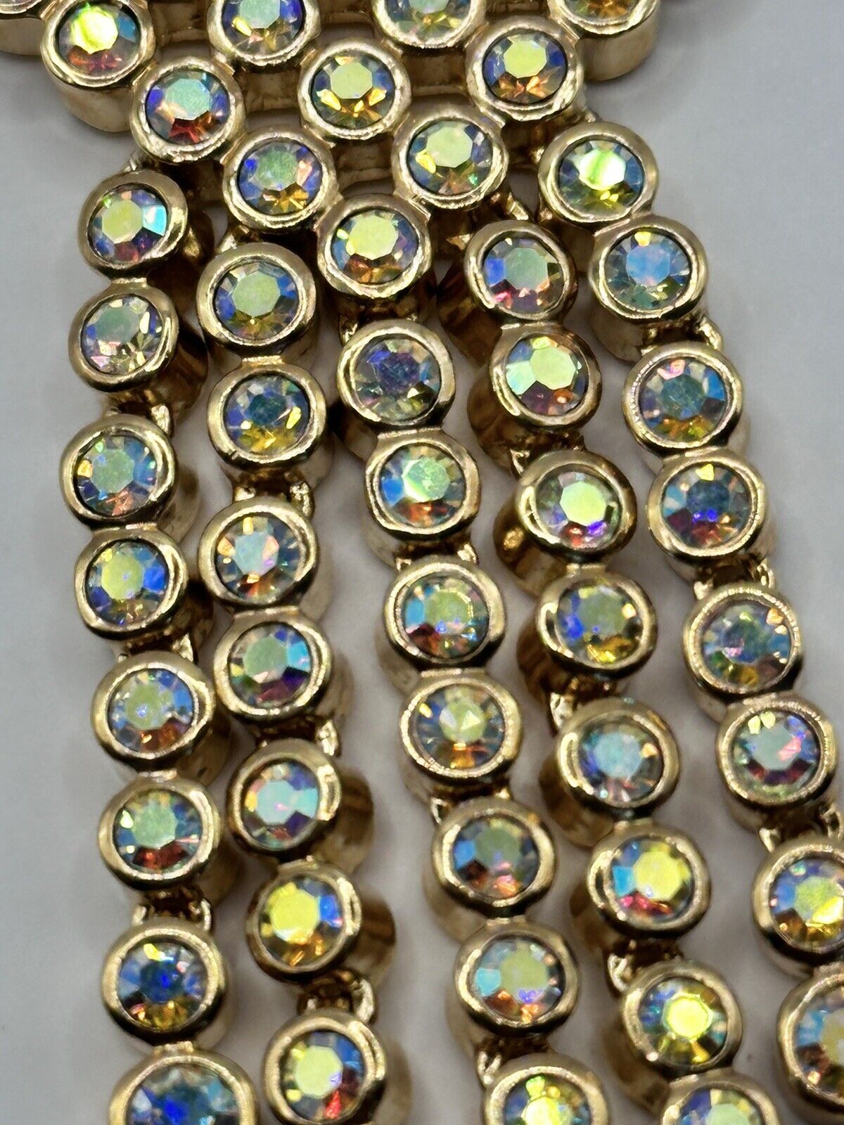 Statement Gold Plated Aurora Borealis Made With Swarovski Crystals New Old Stock