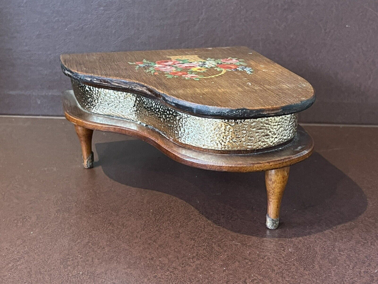 Vintage Musical Jewellery/Tribket Box In The Form Of A Grand Piano