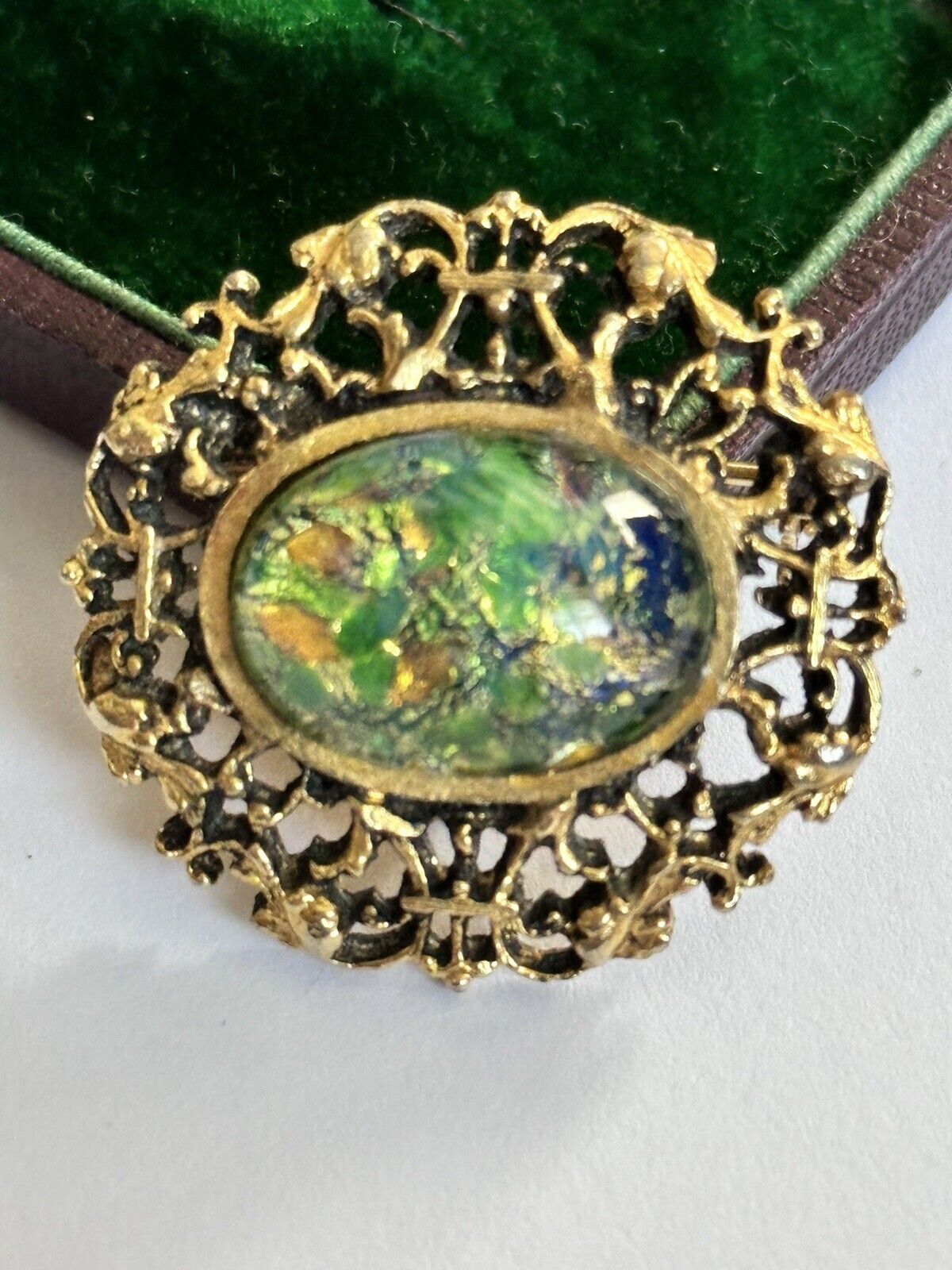 Vintage Foil Back Multicoloured Brooch