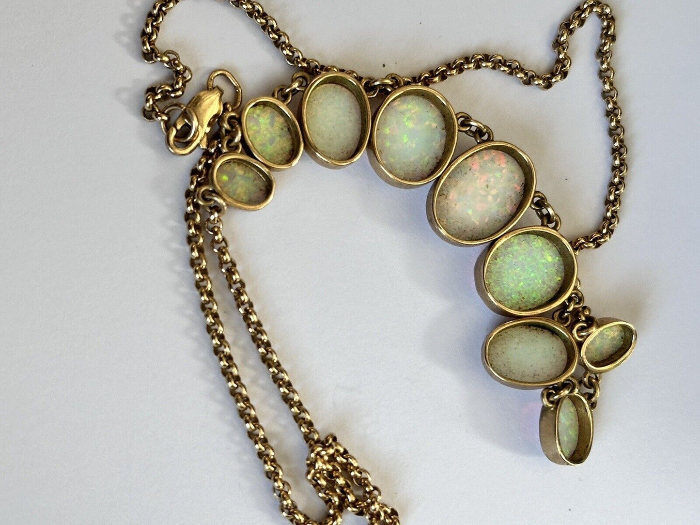 9ct Gold Multiple Opal Droplet Necklace