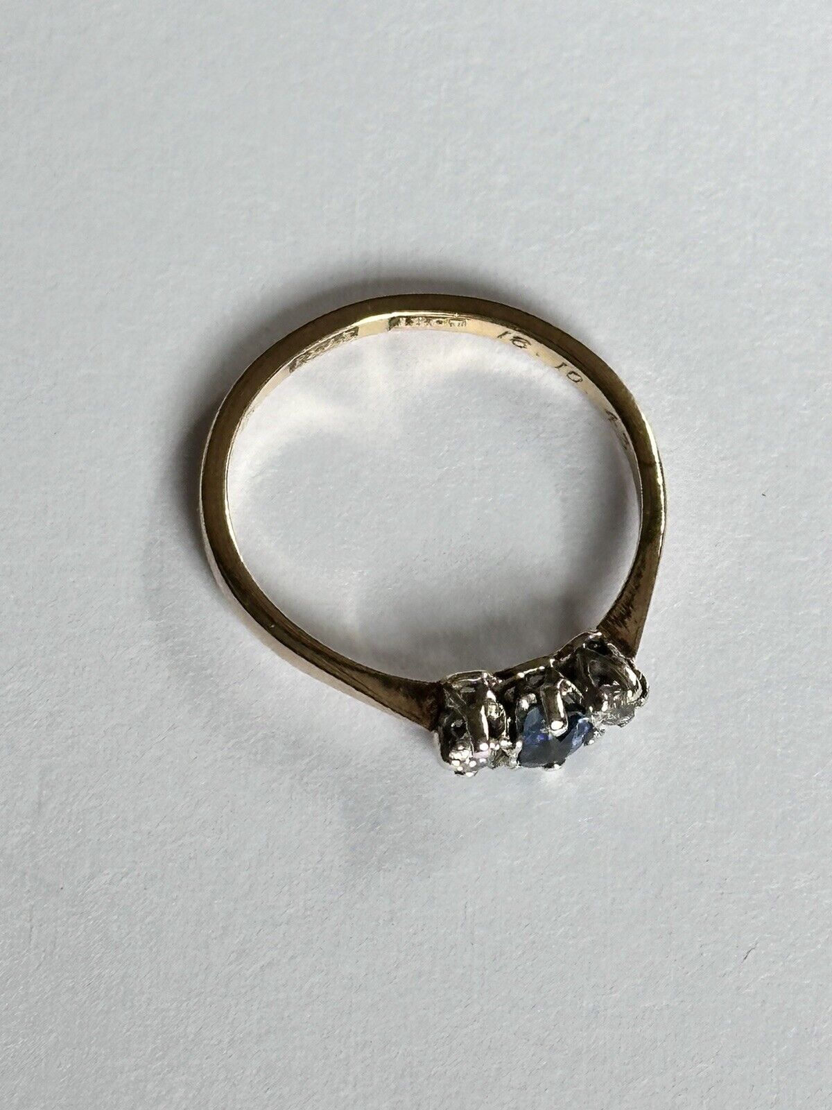 Vintage 18ct Gold And Platinum Diamond Sapphire Ring