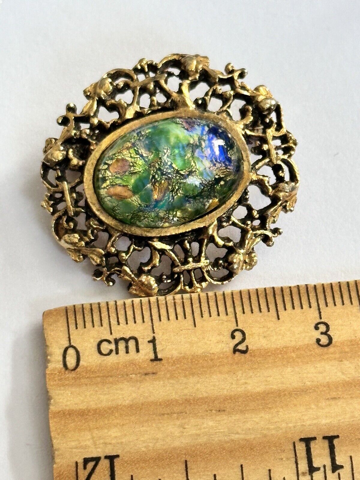 Vintage Foil Back Multicoloured Brooch