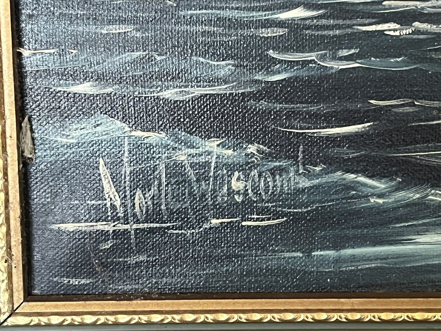 Maritime Painting , Signed Oil On Canvas :- Morley Wescomb