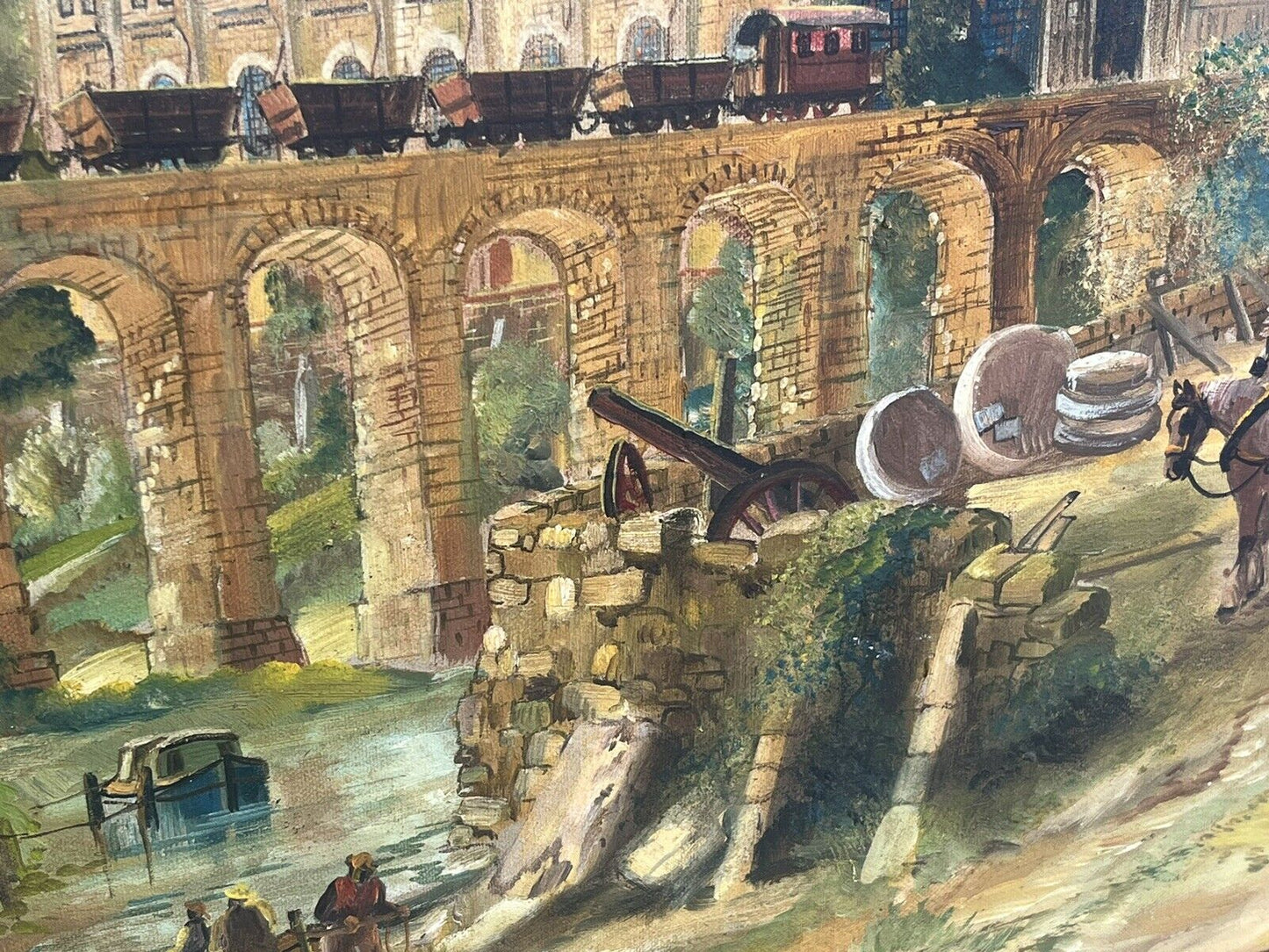 Middleton Railway, Leeds, Industrial Revolution Oil Painting, Highly Detailed.