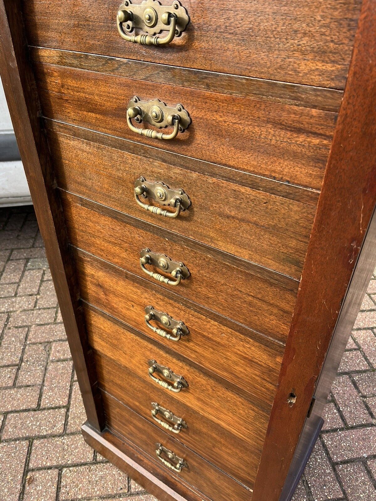 Edwardian Mahogany Wellington Chest. Large In Size