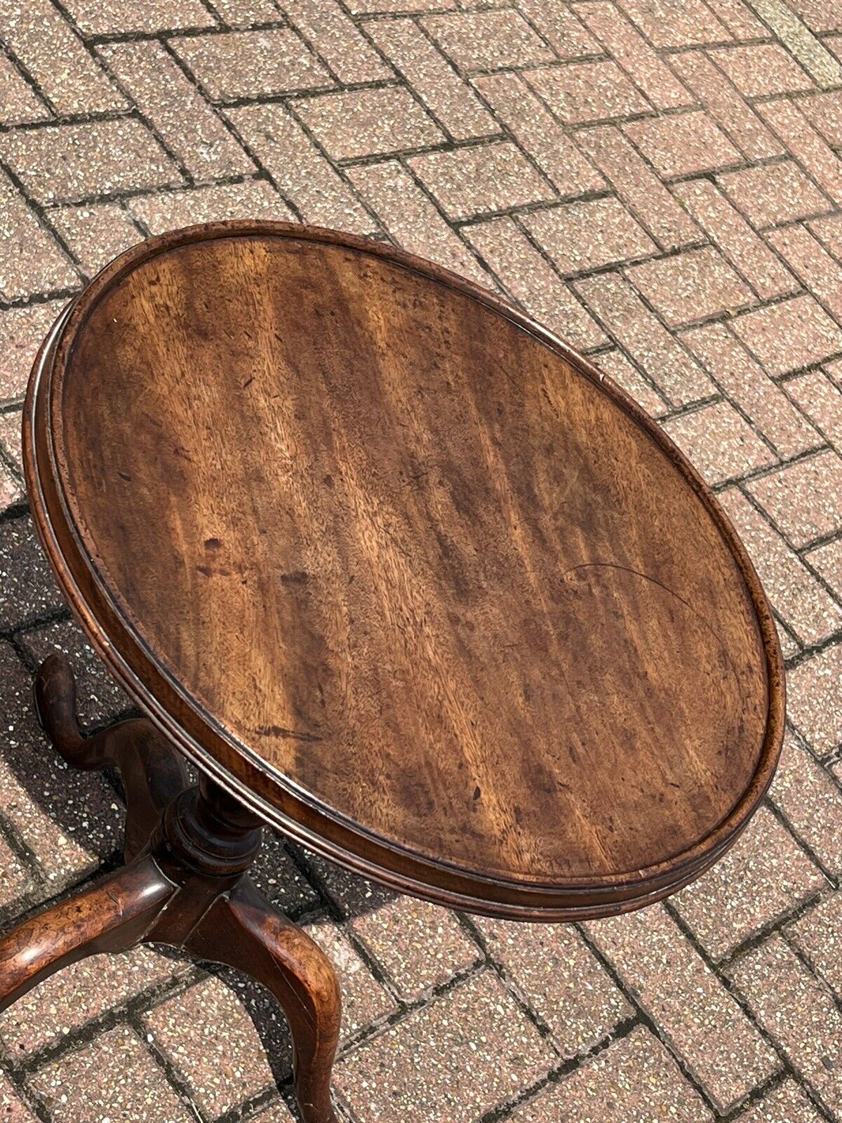 Georgian Tilt Top Wine Table, Superb Proportions, Pad Feet.