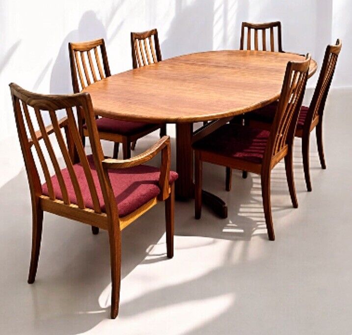 Mid Century G-Plan Extending Dining Table & 6 Chairs