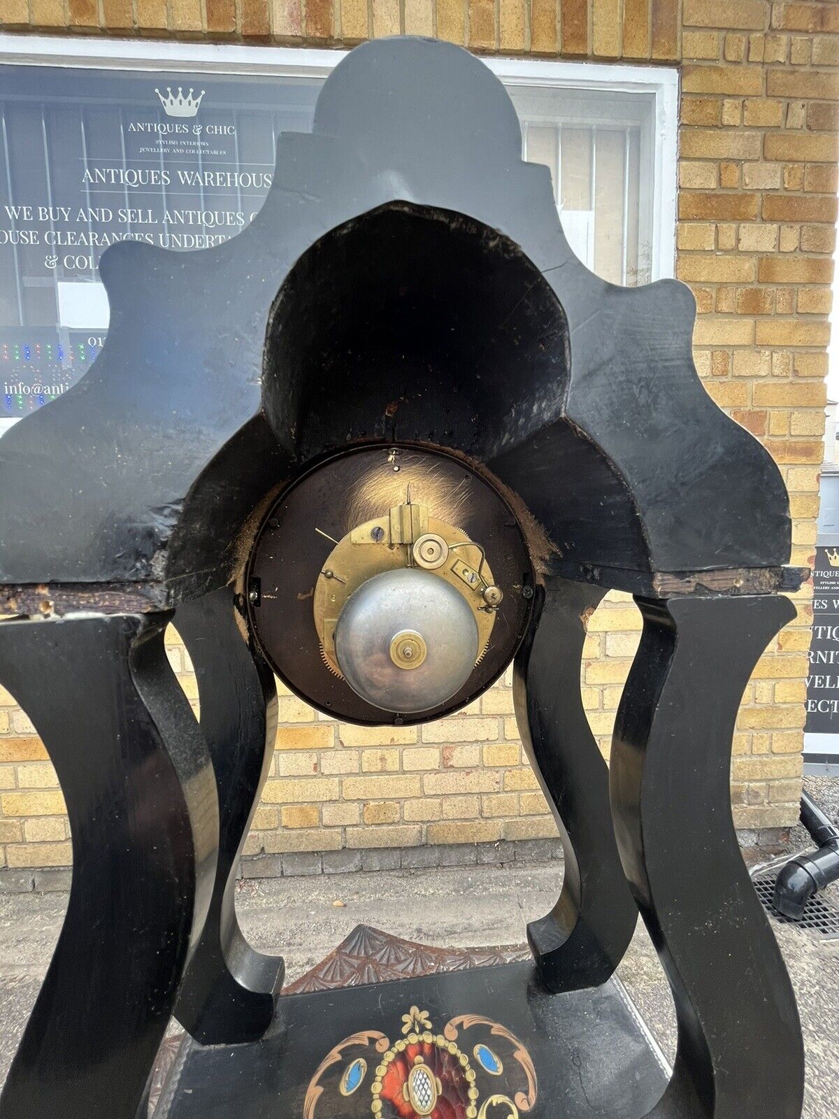 French Antique Boulle Clock. Chines On A Bell. In Working Order.