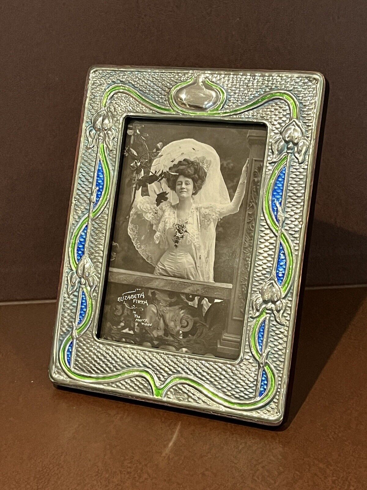Silver & Enamel Photo Frame. Art Nouveau Style