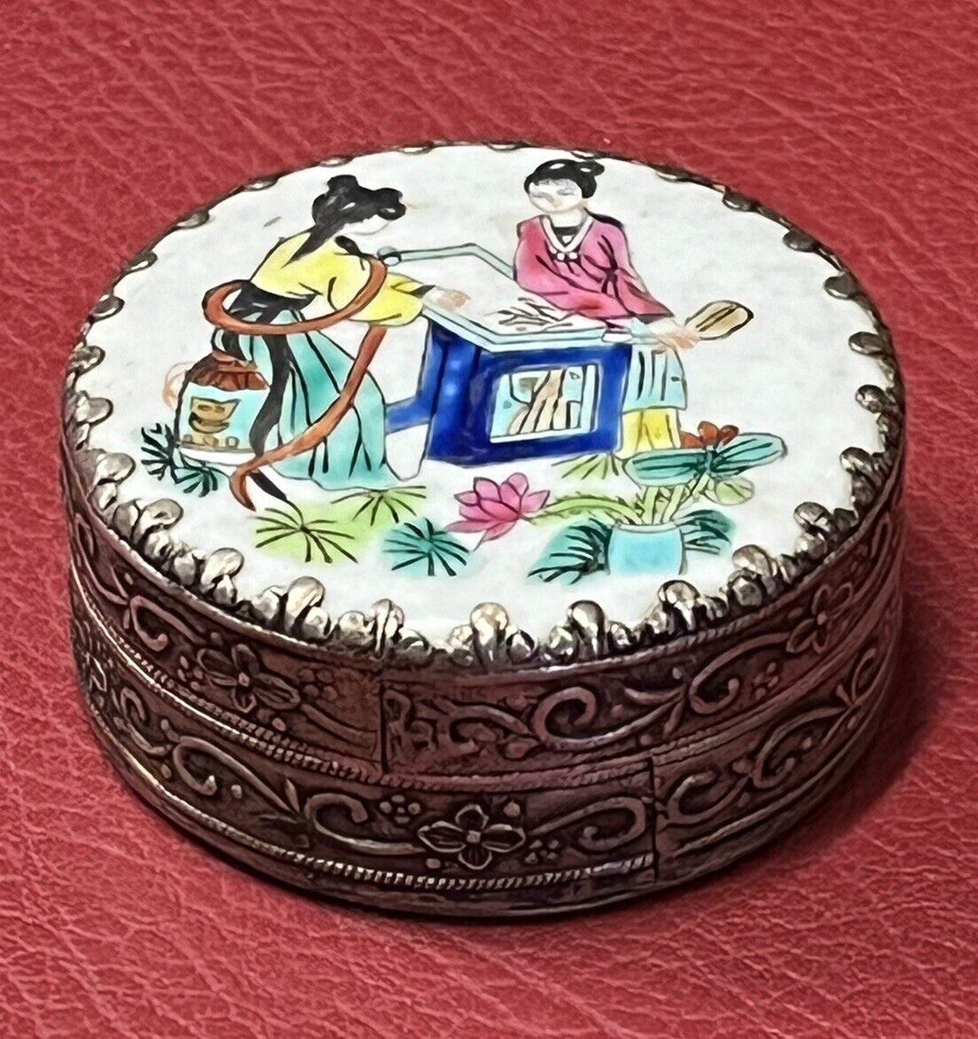Japanese Silver Or Silver Plate Trinket Box