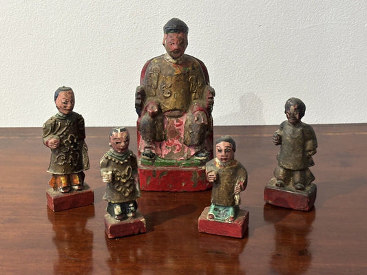 Collection Of Antique Chinese Wooden Figures