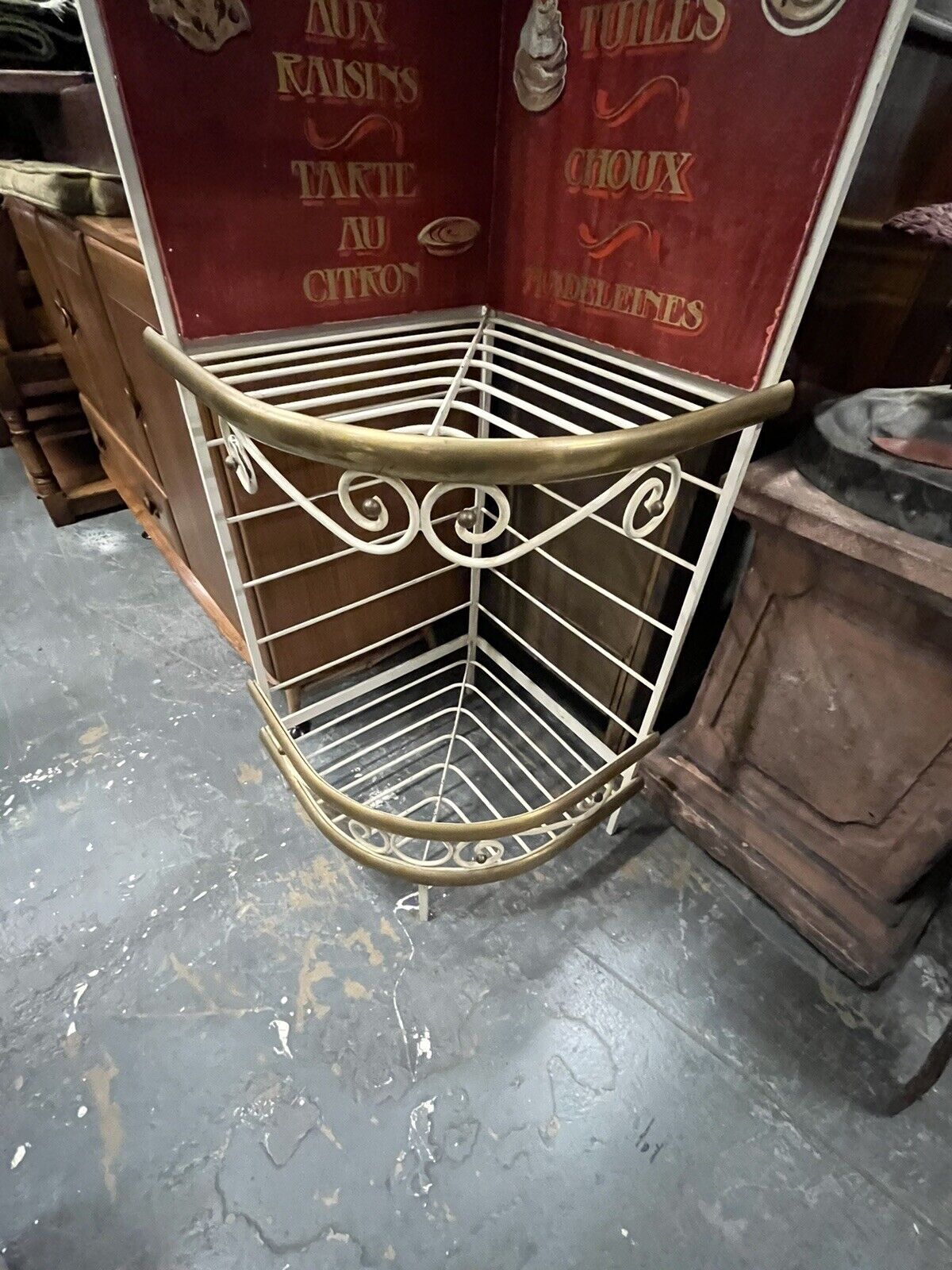 French Bakers Shelves With Hand Painted Decoration.