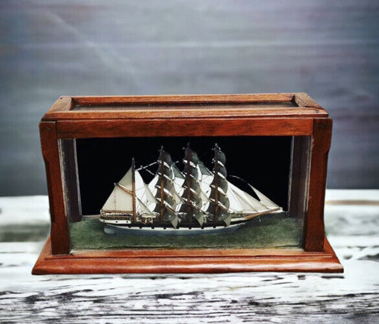 Glass Cased Maritime Model Ship, Very Detailed