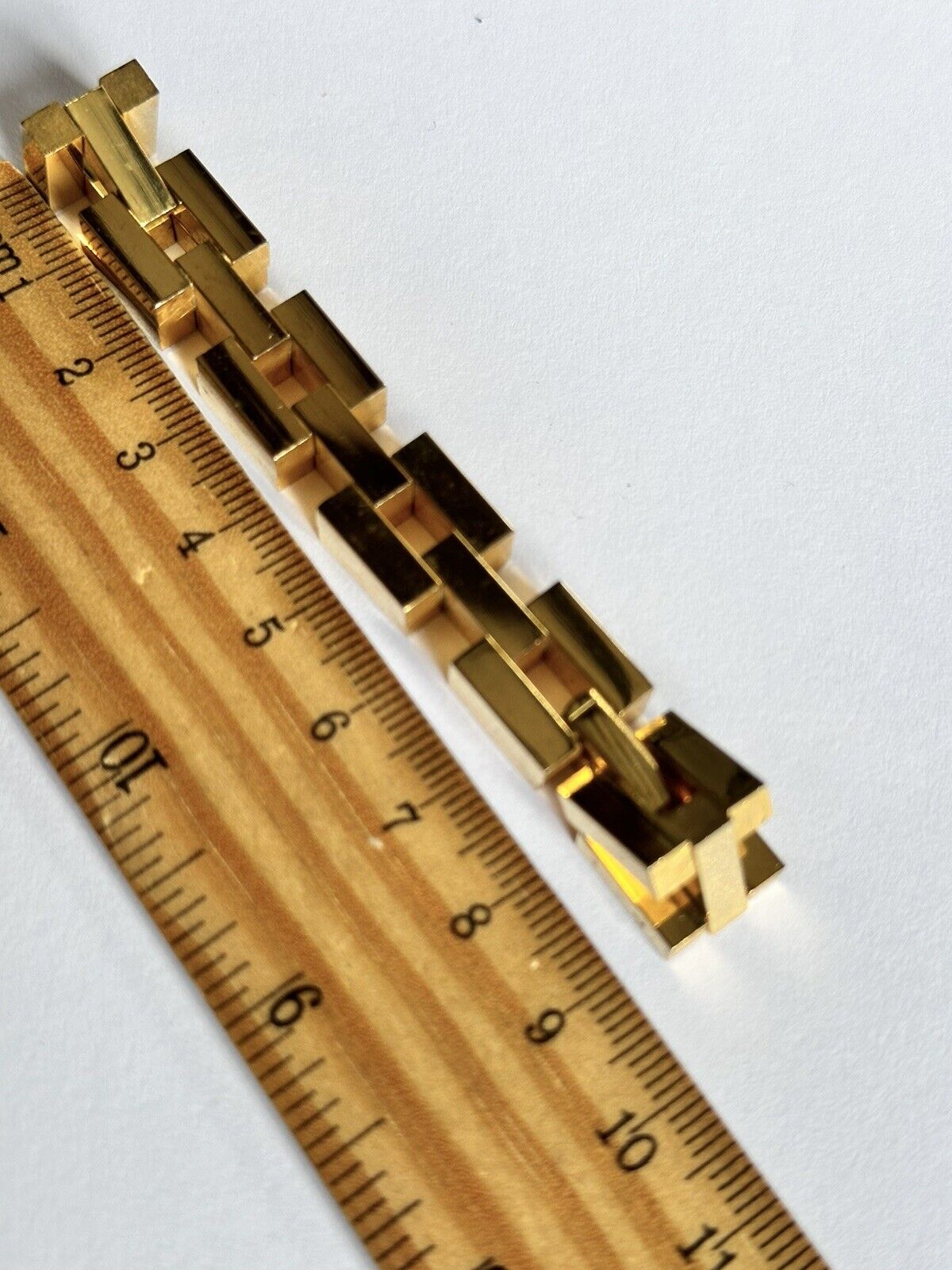 Vintage Gold Plated Substantial Geometric Bracelet