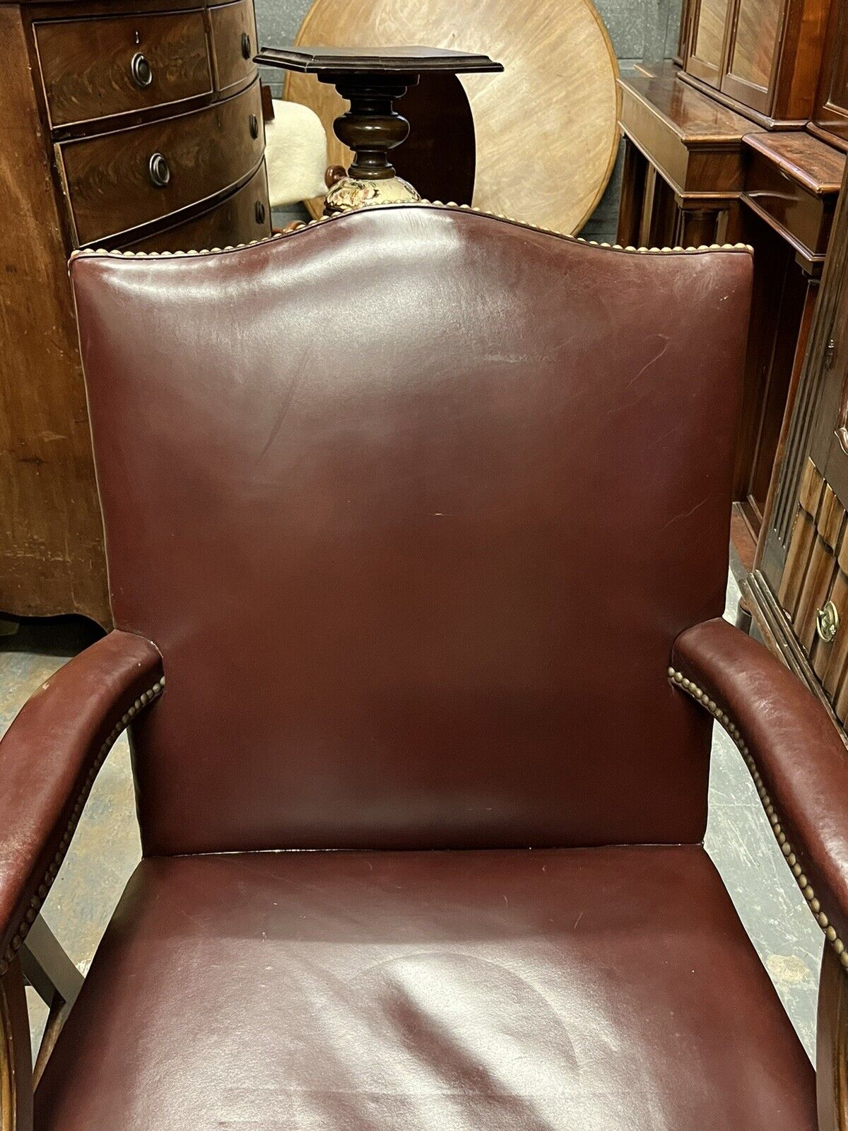 Gainsborough Burgundy Leather Armchairs, Mahogany Frames, Superb Quality
