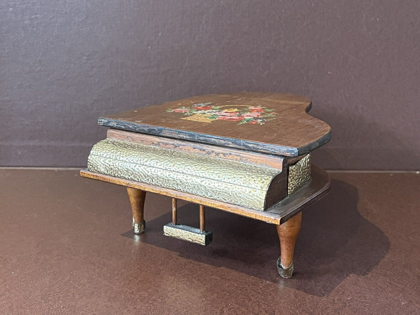Vintage Musical Jewellery/Tribket Box In The Form Of A Grand Piano
