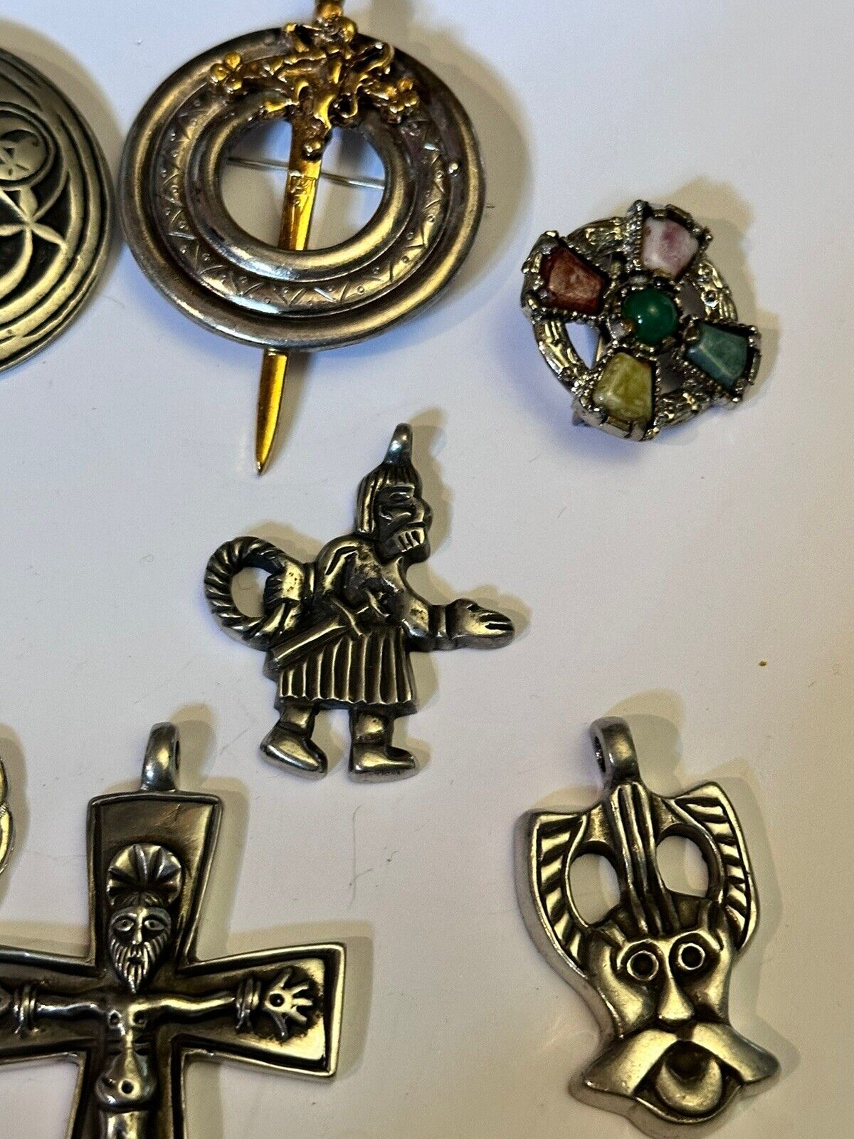 A Quantity Of Vintage Celtic Brooches And Pendants Some Signed