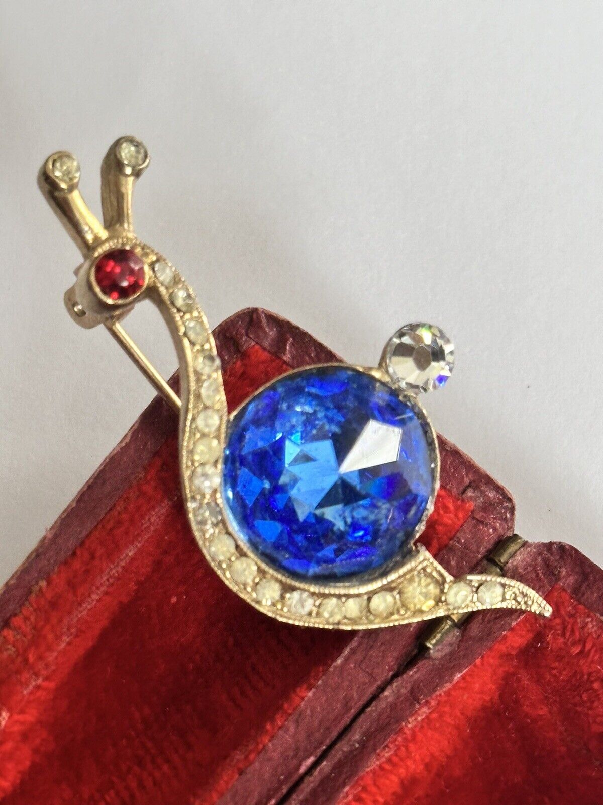Vintage Blue Stone Snail Brooch