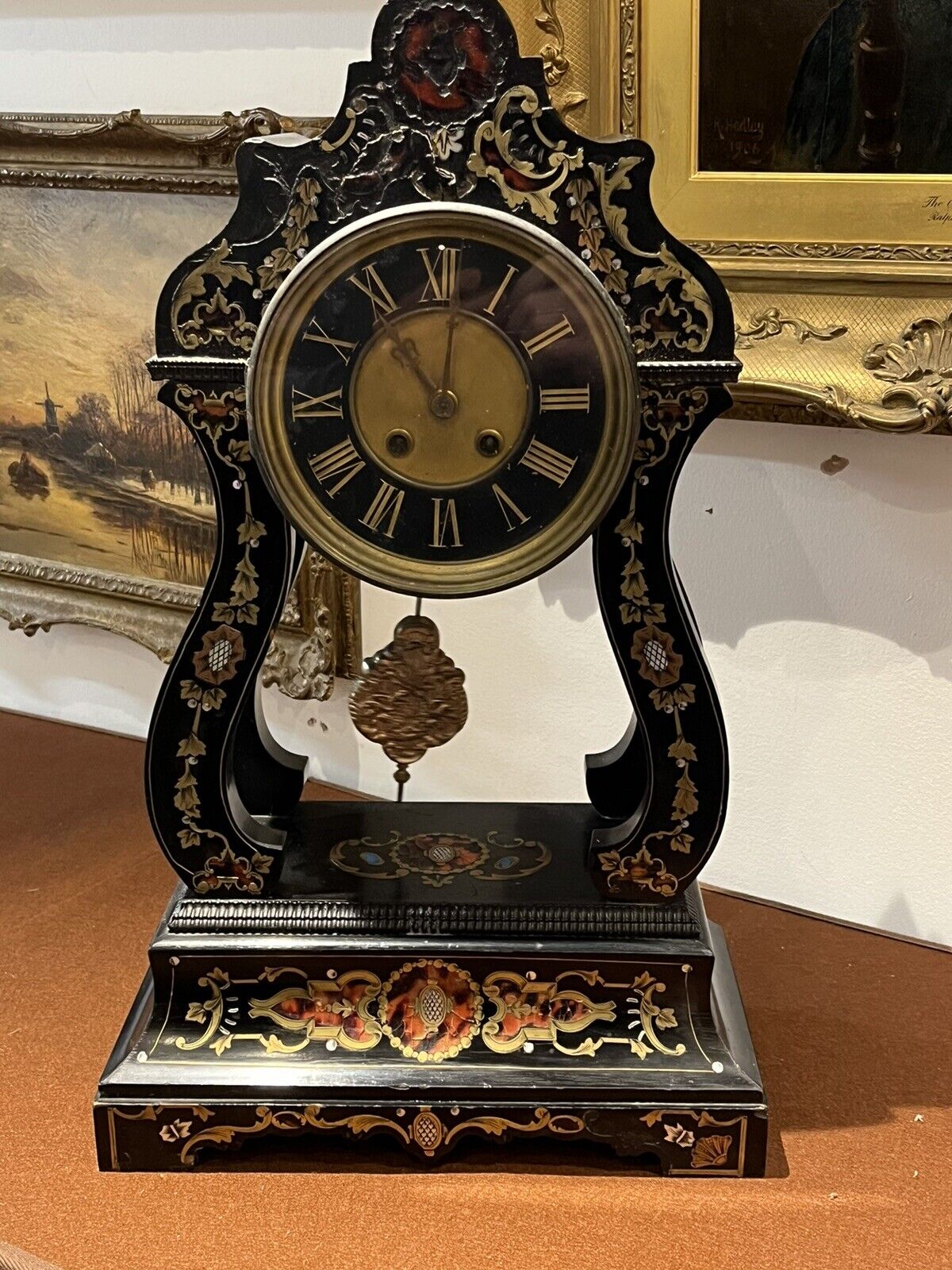French Antique Boulle Clock. Chines On A Bell. In Working Order.
