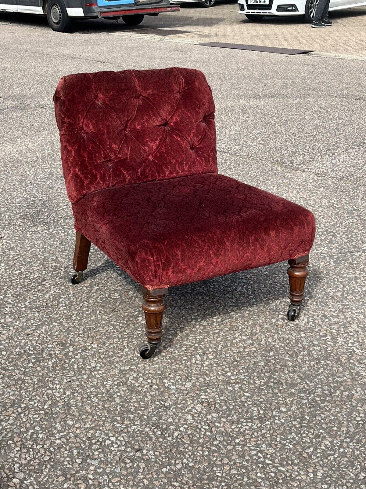 Victorian Chair/ Stool, On Castors.