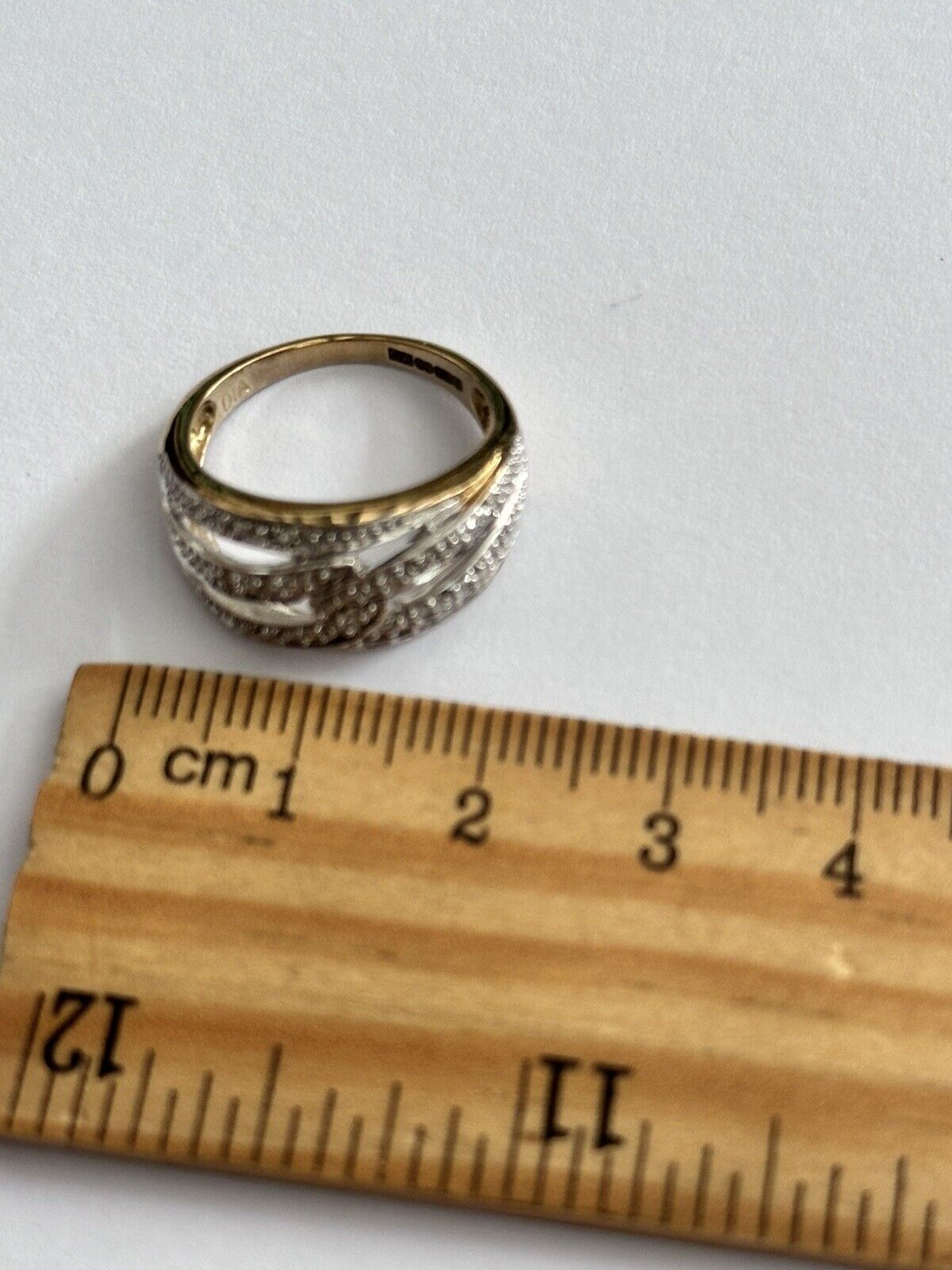 Vintage 9ct White And Yellow Gold Crossover Diamond Ring