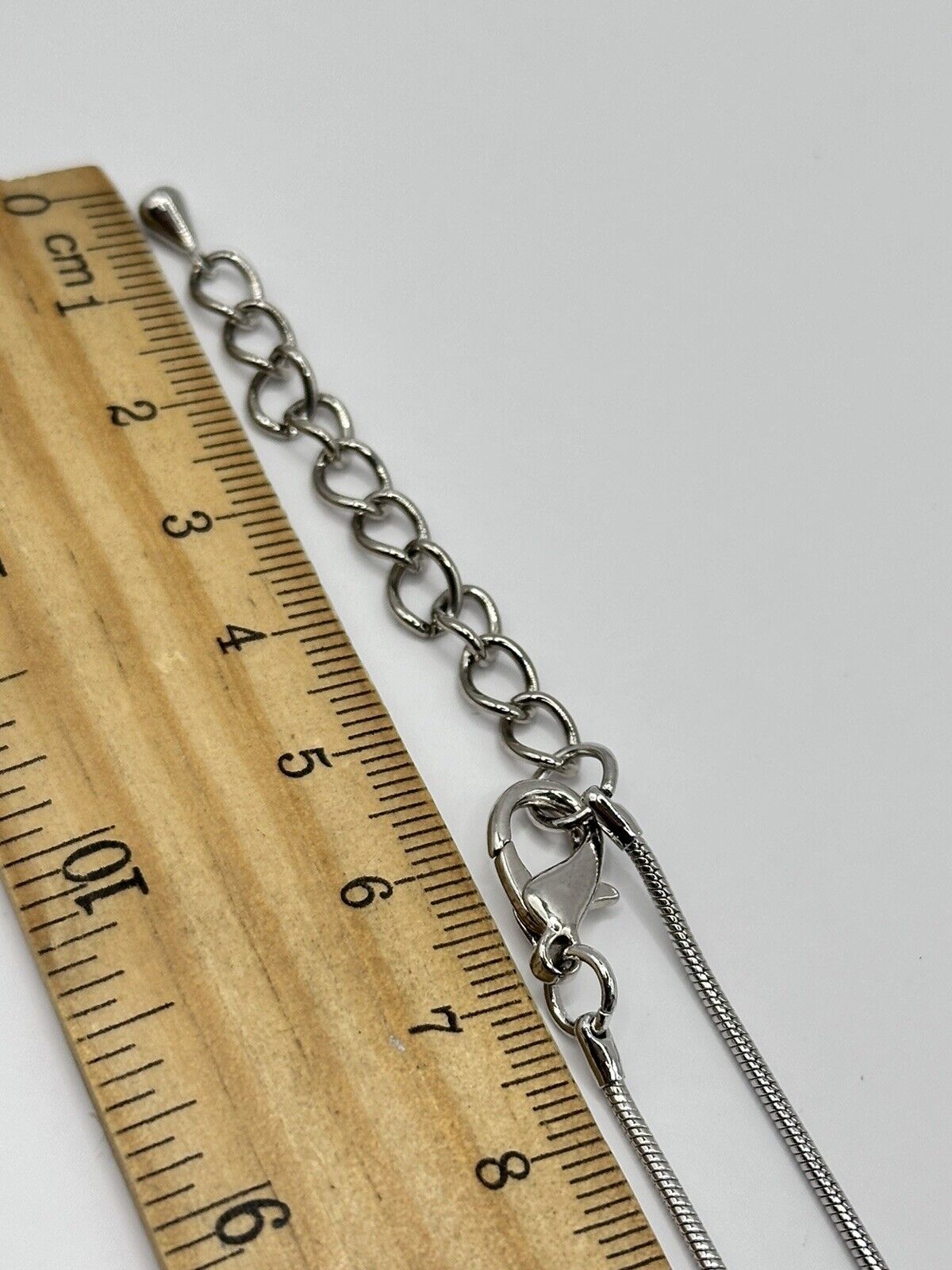 Vintage 1980s Rhodium Plated  Grey Black Crystal Necklace New Old Stock