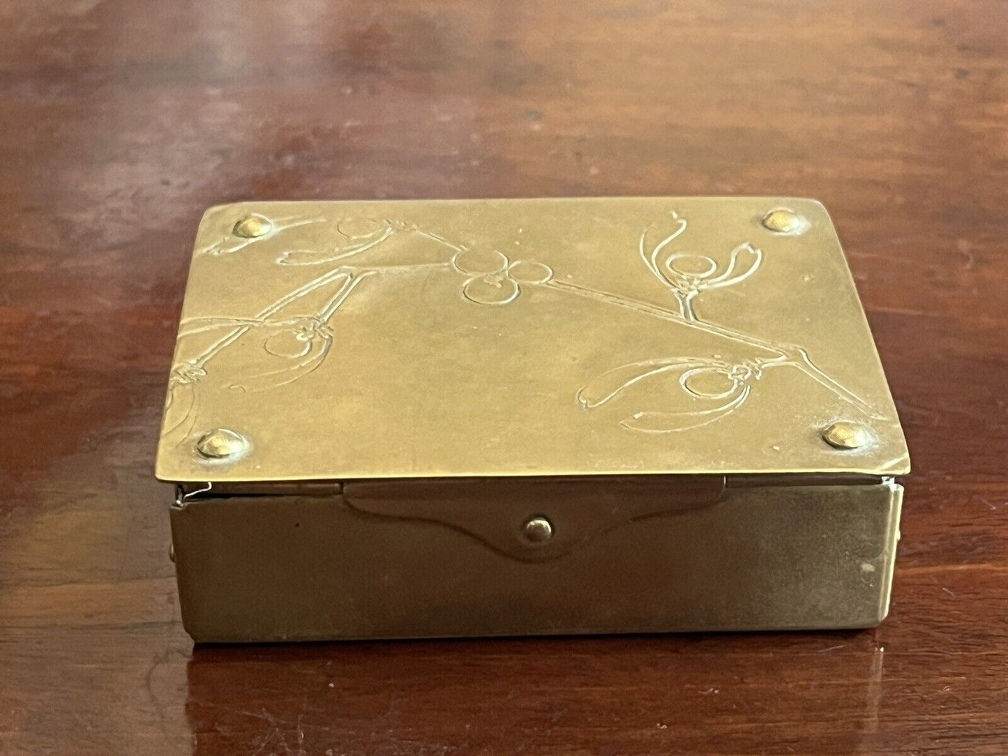 Arts And Crafts Brass Stamp Box
