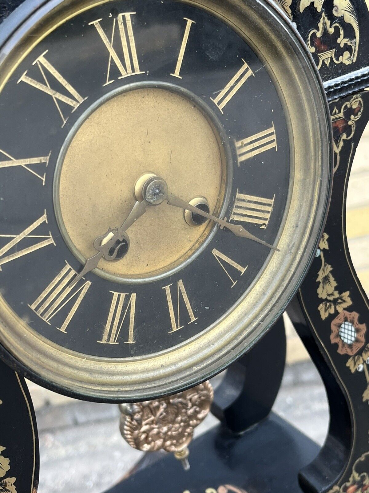 French Antique Boulle Clock. Chines On A Bell. In Working Order.