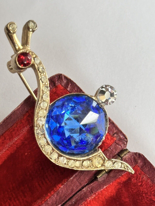 Vintage Blue Stone Snail Brooch