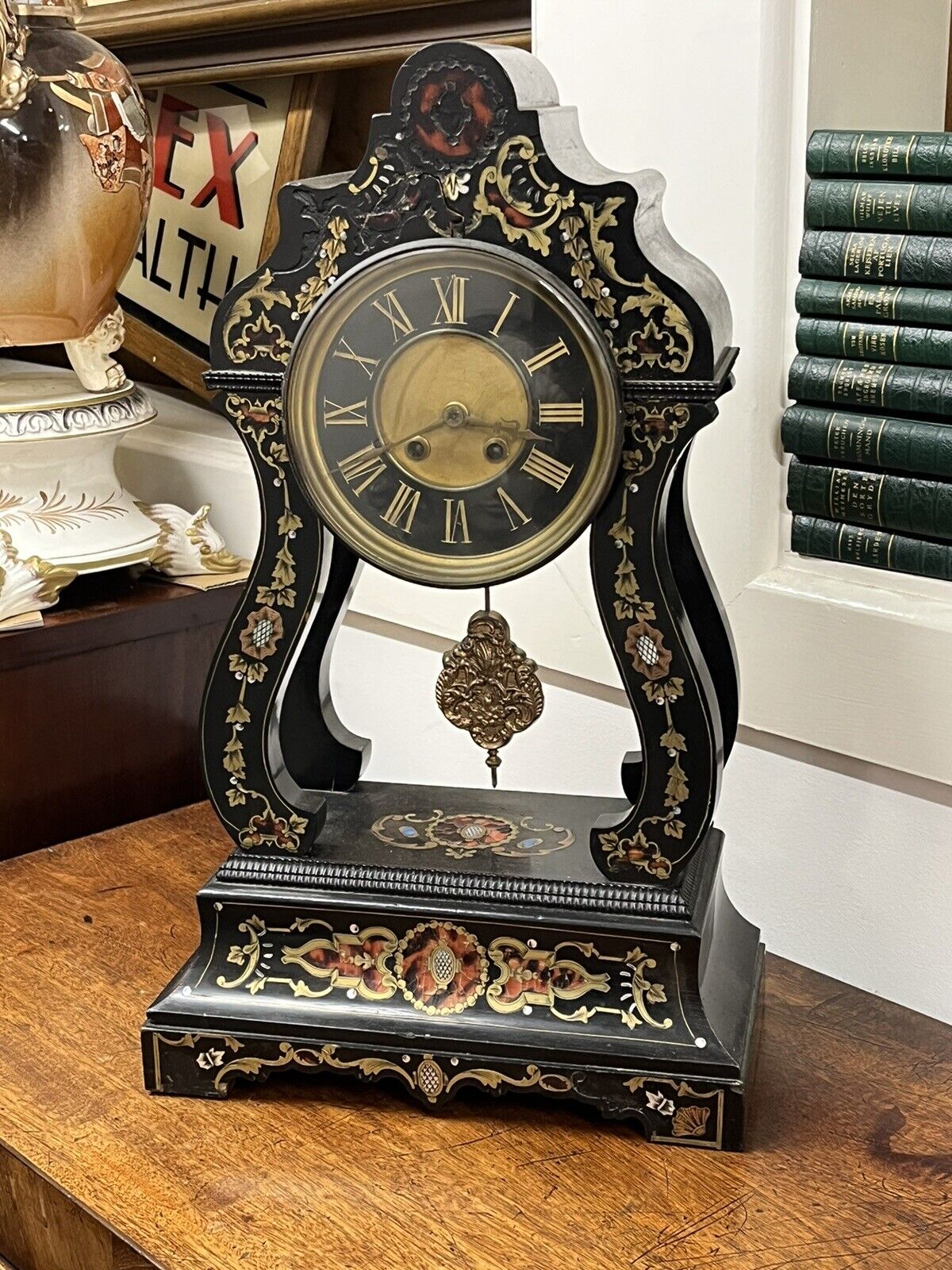 French Antique Boulle Clock. Chines On A Bell. In Working Order.